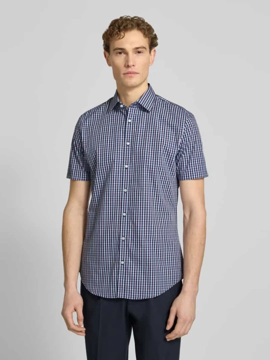 Zdjęcie produktu Koszula biznesowa o kroju slim fit z bawełny z kołnierzykiem typu kent Jake*s Granatowy