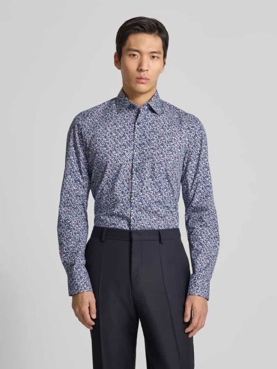 Zdjęcie produktu Koszula biznesowa o kroju slim fit z bawełny z kołnierzykiem typu kent OLYMP Level 5 Granatowy