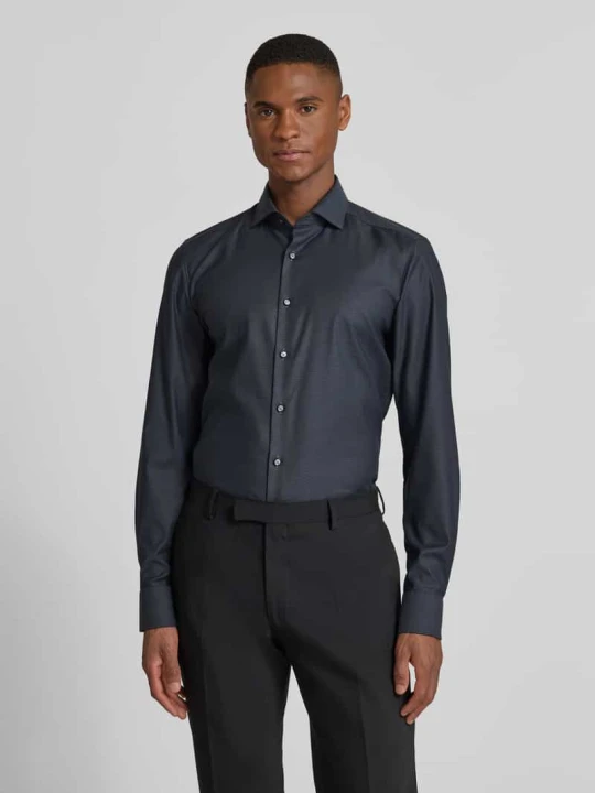 Zdjęcie produktu Koszula biznesowa o kroju slim fit z mieszanki bawełny z kołnierzykiem typu kent OLYMP Level 5 Antracytowy