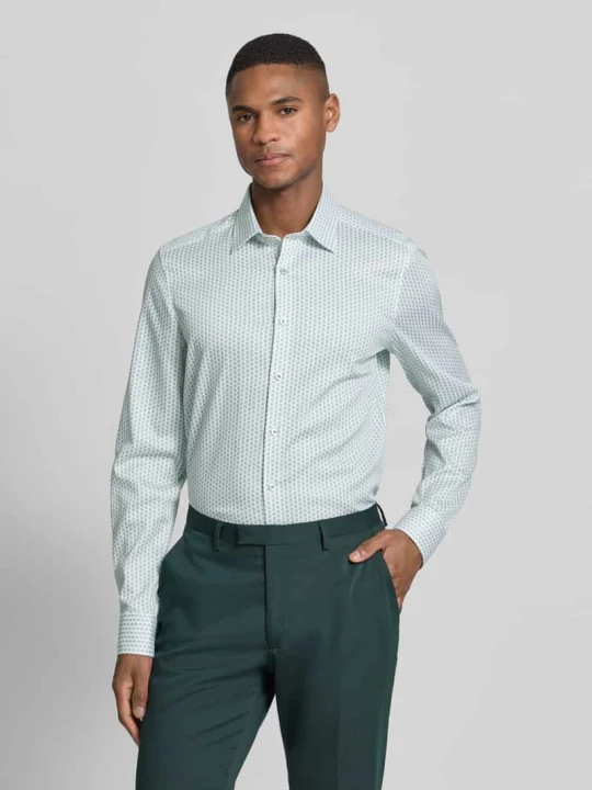 Zdjęcie produktu Koszula o kroju slim fit biznes z bawełny z kołnierzykiem typu kent OLYMP Level 5 Zielony
