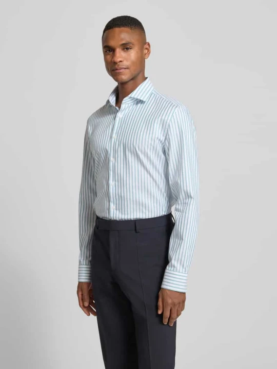 Zdjęcie produktu Koszula biznesowa o kroju slim fit z bawełny z kołnierzykiem typu kent Seidensticker Jasnozielony