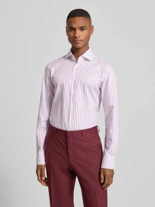 Zdjęcie produktu Koszula biznesowa o kroju slim fit z bawełny z kołnierzykiem typu kent Seidensticker Fuksjowy