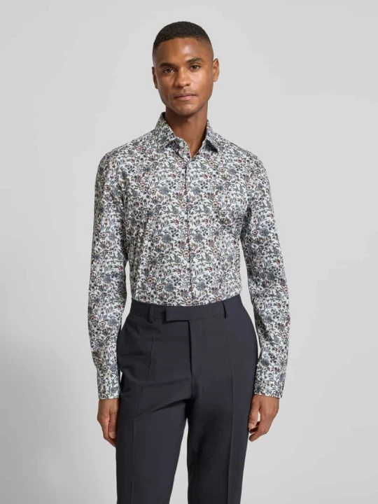Zdjęcie produktu Koszula biznesowa o kroju slim fit z bawełny z kołnierzykiem typu kent Seidensticker Oliwkowy
