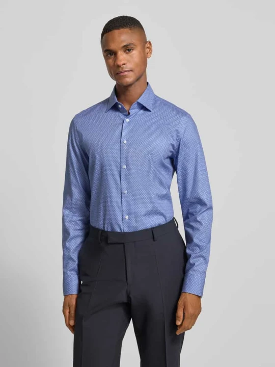 Zdjęcie produktu Koszula biznesowa o kroju slim fit z bawełny z kołnierzykiem typu kent Seidensticker Niebieski