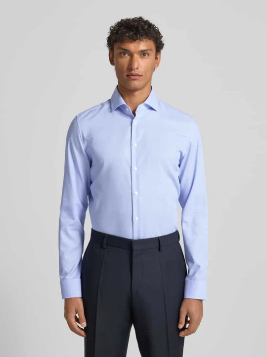 Zdjęcie produktu Koszula o kroju slim fit Biznes z bawełny z kołnierzykiem typu kent Seidensticker Królewski niebieski