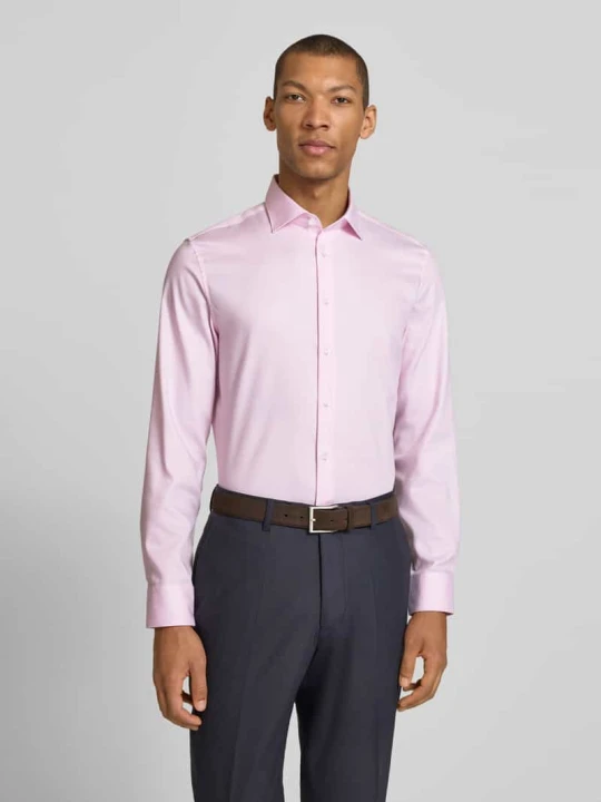 Zdjęcie produktu Koszula biznesowa o kroju slim fit z bawełny z kołnierzykiem typu kent Seidensticker Różowawy