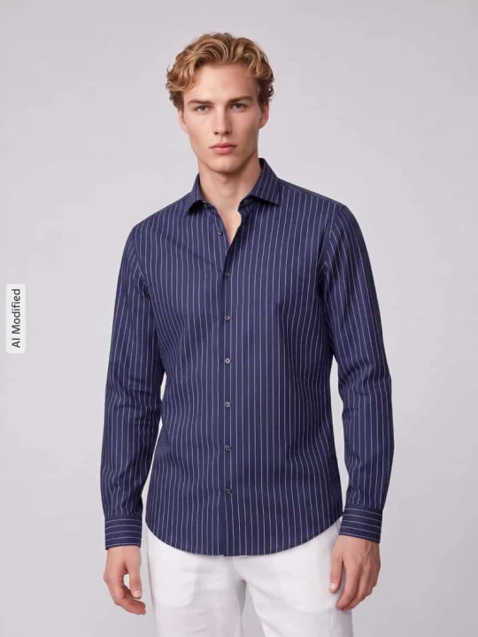 Zdjęcie produktu Koszula biznesowa o kroju slim fit z czystej bawełny Jake*s Granatowy