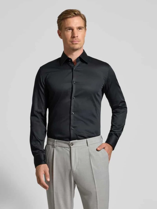 Zdjęcie produktu Koszula biznesowa o kroju slim fit z czystej bawełny model ‘HANK’ Boss Czarny