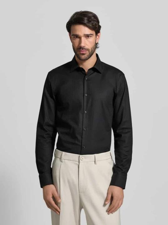 Zdjęcie produktu Koszula biznesowa o kroju slim fit z czystej bawełny Model 'KENNO' Hugo Czarny