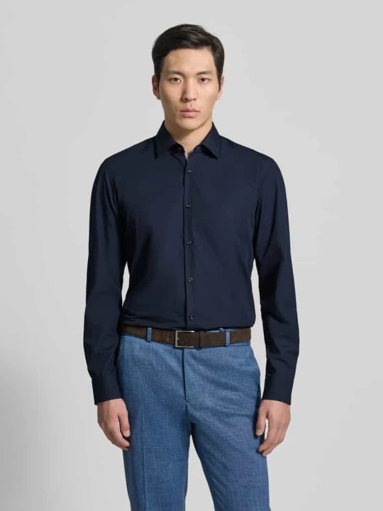 Zdjęcie produktu Koszula biznesowa o kroju slim fit z czystej bawełny model 'KOEY' Hugo Granatowy