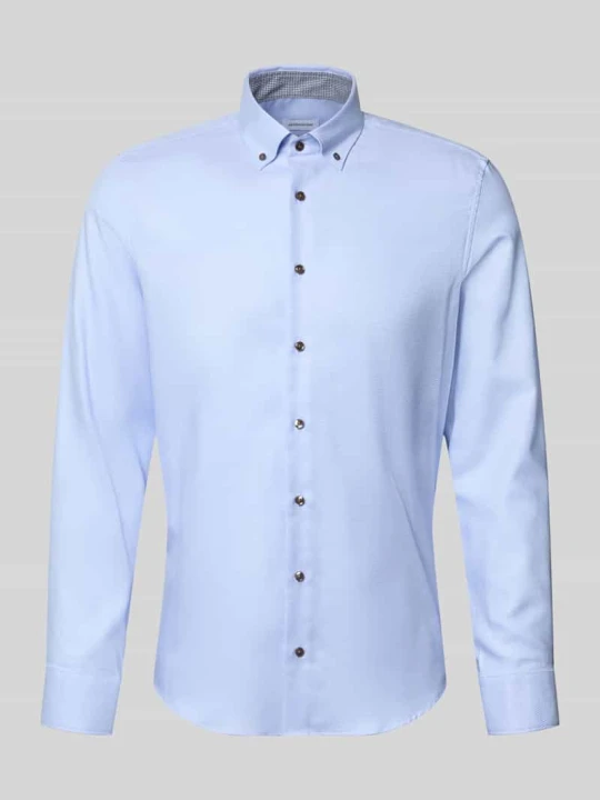 Zdjęcie produktu Koszula biznesowa o kroju slim fit z czystej bawełny Seidensticker Błękitny