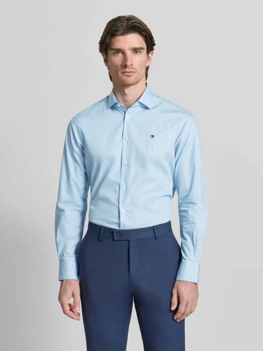 Zdjęcie produktu Koszula biznesowa o kroju tailored fit z czystej popeliny bawełnianej Tommy Hilfiger Błękitny