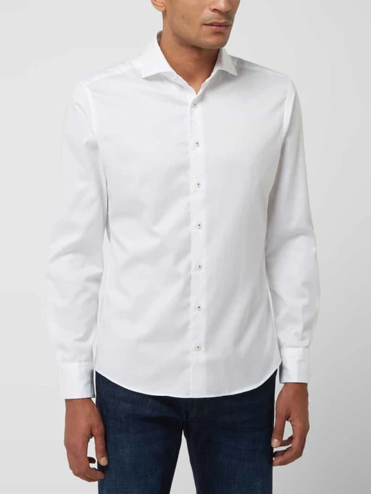 Zdjęcie produktu Koszula casualowa o kroju slim fit z diagonalu Eterna Biały