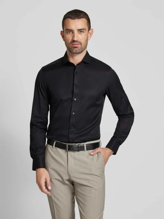 Zdjęcie produktu Koszula biznesowa z diagonalu, krój slim fit Eterna Czarny
