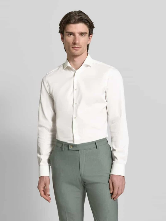 Zdjęcie produktu Koszula biznesowa z diagonalu, krój slim fit Eterna Écru