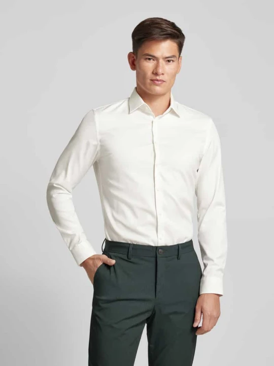 Zdjęcie produktu Koszula biznesowa o kroju slim fit z diagonalu Jake*s Écru