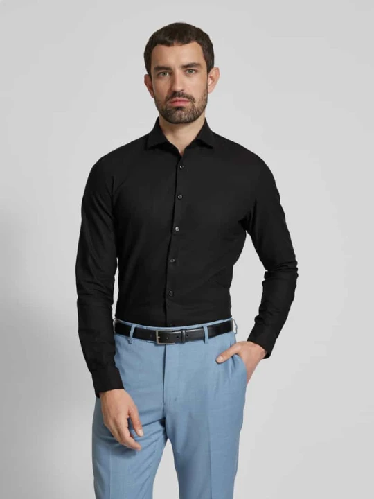 Zdjęcie produktu Koszula o kroju slim fit biznes z kołnierzykiem typu kent Jake*s Czarny