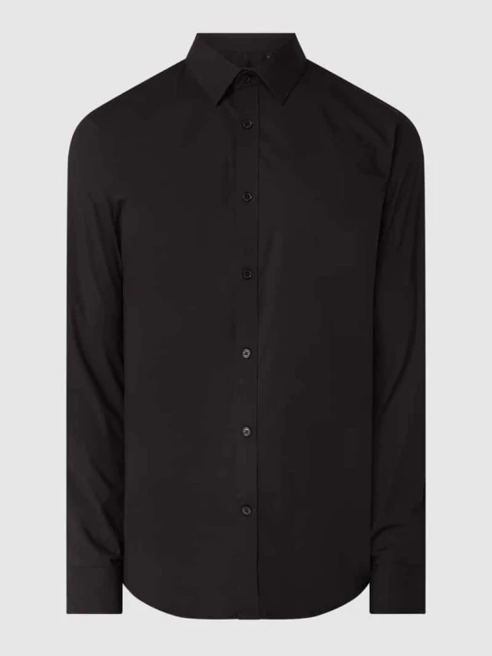 Zdjęcie produktu Koszula biznesowa o kroju slim fit z dodatkiem streczu model ‘Robo’ Matinique Czarny