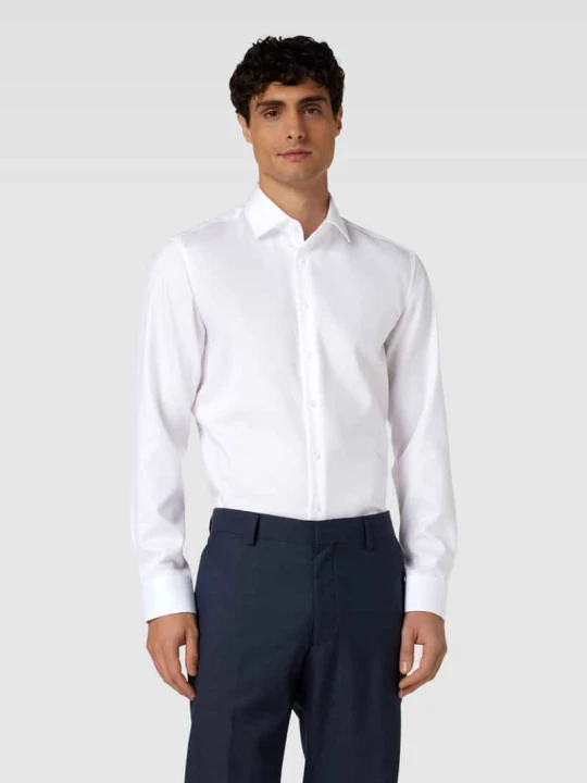 Zdjęcie produktu Koszula o kroju slim fit Biznes z kołnierzykiem typu kent z delikatnego diagonalu (twill) Seidensticker Biały