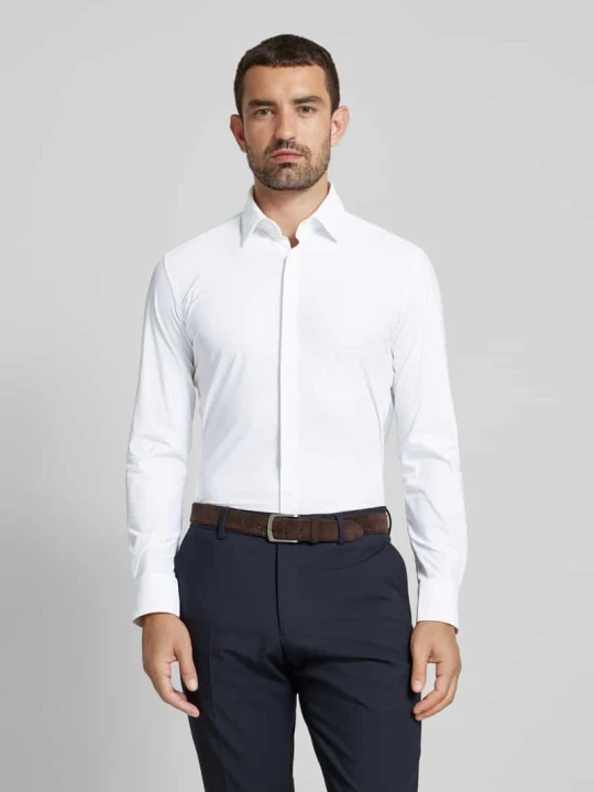 Zdjęcie produktu Koszula biznesowa o kroju slim fit z drobnego twillu z dodatkiem streczu Boss Biały