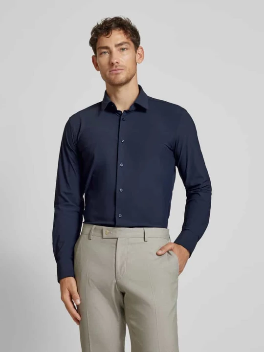Zdjęcie produktu Koszula biznesowa o kroju slim fit z drobnego twillu z dodatkiem streczu Boss Granatowy