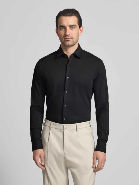 Zdjęcie produktu Koszula biznesowa o kroju slim fit w fakturze Model 'ERMO' Hugo Czarny