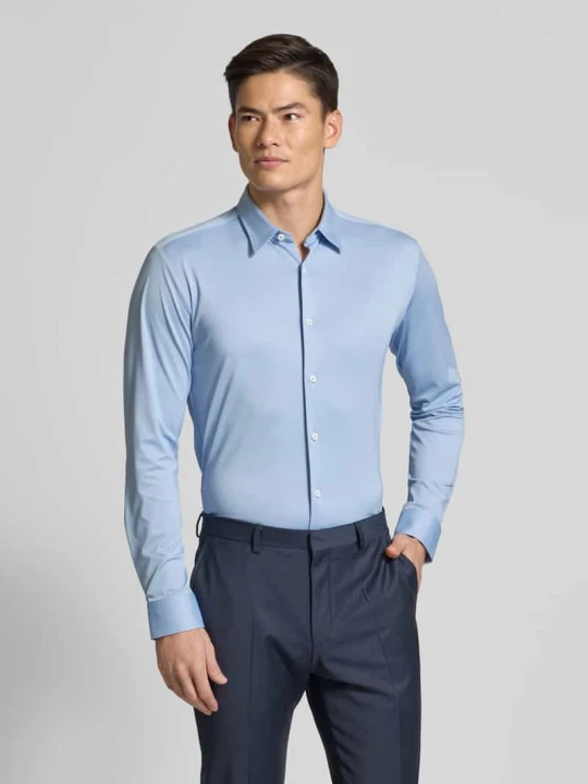Zdjęcie produktu Koszula biznesowa o kroju slim fit z fakturą model ‘P-ROAN’ Boss Błękitny