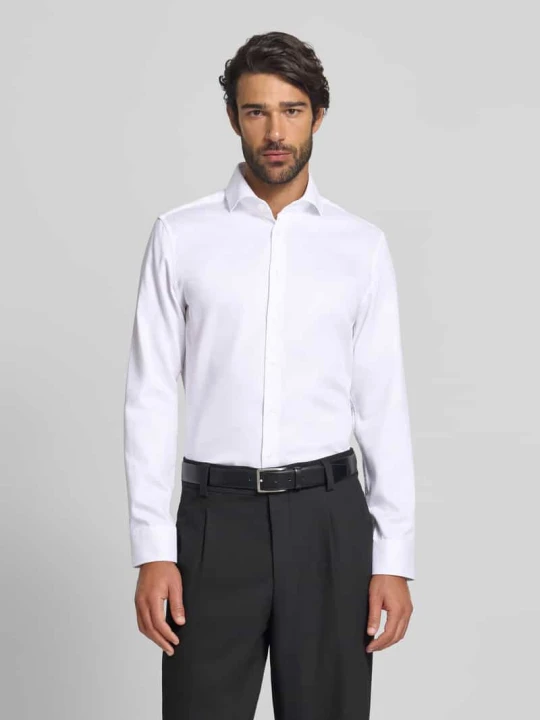 Zdjęcie produktu Koszula biznesowa o kroju slim fit z fakturowanym wzorem Seidensticker Biały