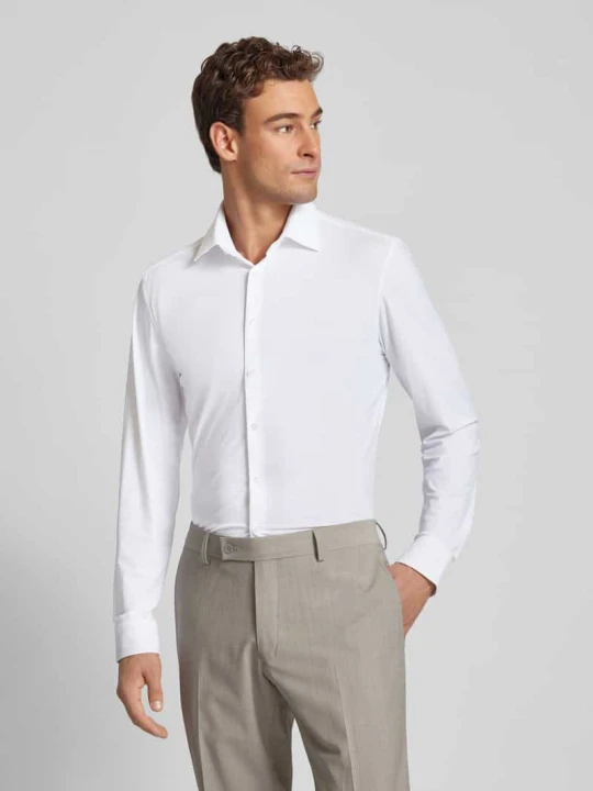 Zdjęcie produktu Koszula biznesowa o kroju slim fit z jednolitą fakturą Jake*s Biały