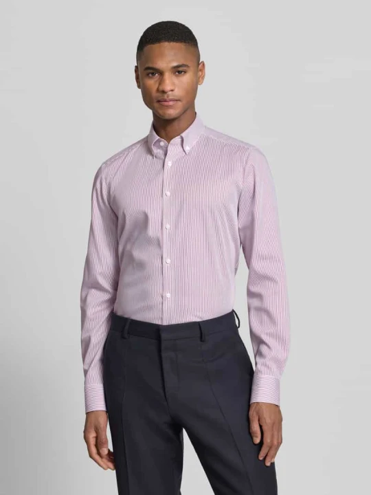 Zdjęcie produktu Koszula o kroju slim fit w stylu biznes z kołnierzykiem typu button down OLYMP Level 5 Czerwony