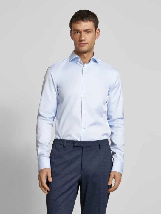 Zdjęcie produktu Koszula biznesowa o kroju slim fit z diagonalu Boss Błękitny