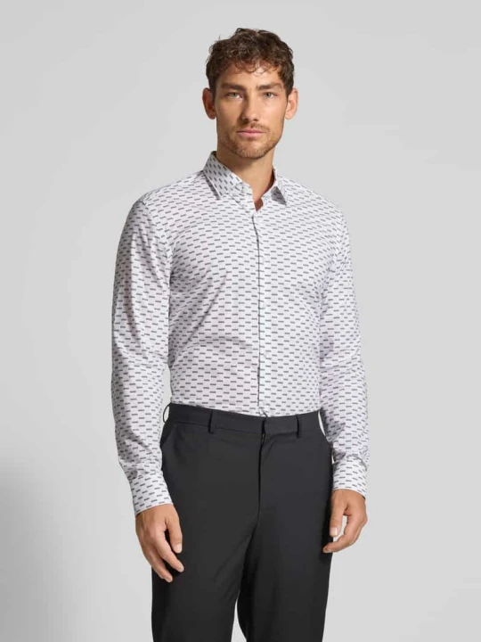 Zdjęcie produktu Koszula biznesowa o kroju slim fit z kołnierzykiem typu kent Hugo Biały