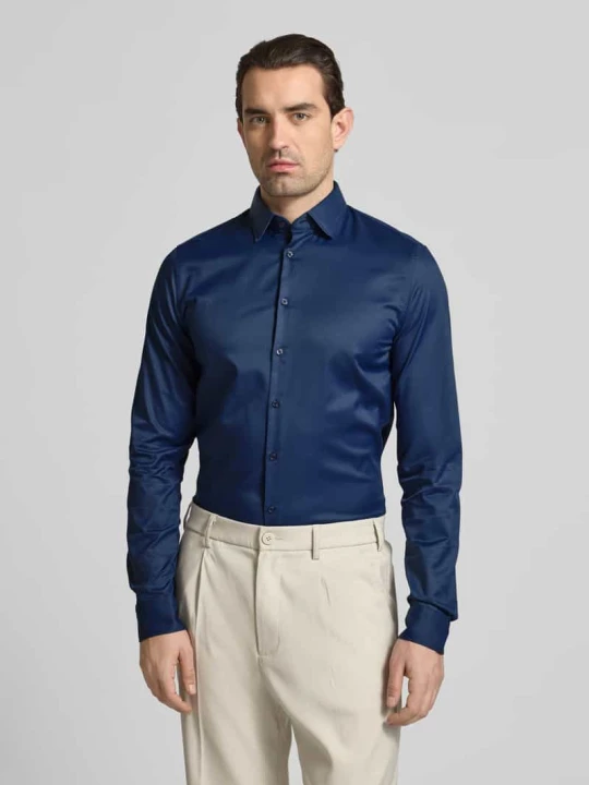 Zdjęcie produktu Koszula o kroju slim fit Biznes z kołnierzykiem typu kent i z bardzo długim rękawem Jake*s Granatowy