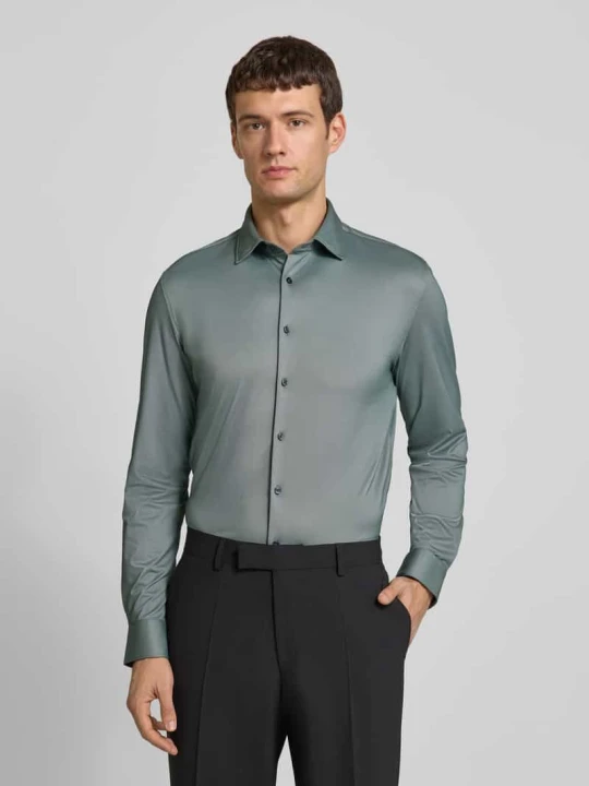 Zdjęcie produktu Koszula biznesowa o kroju slim fit z kołnierzykiem typu kent Jake*s Ciemnozielony