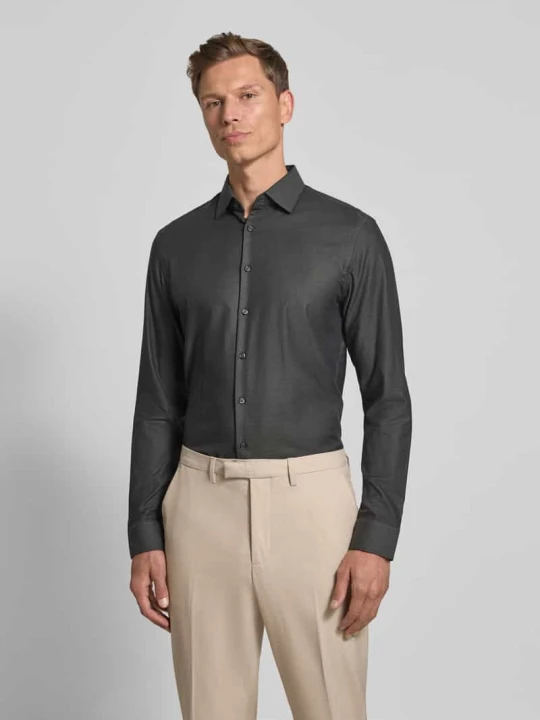 Zdjęcie produktu Koszula biznesowa o kroju slim fit z kołnierzykiem typu kent Jake*s Antracytowy