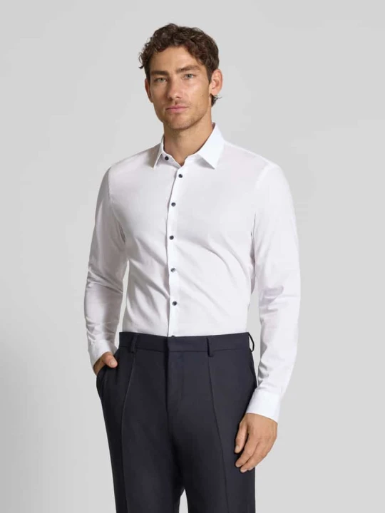 Zdjęcie produktu Koszula biznesowa o kroju slim fit z bawełny z kołnierzykiem typu kent Jake*s Biały