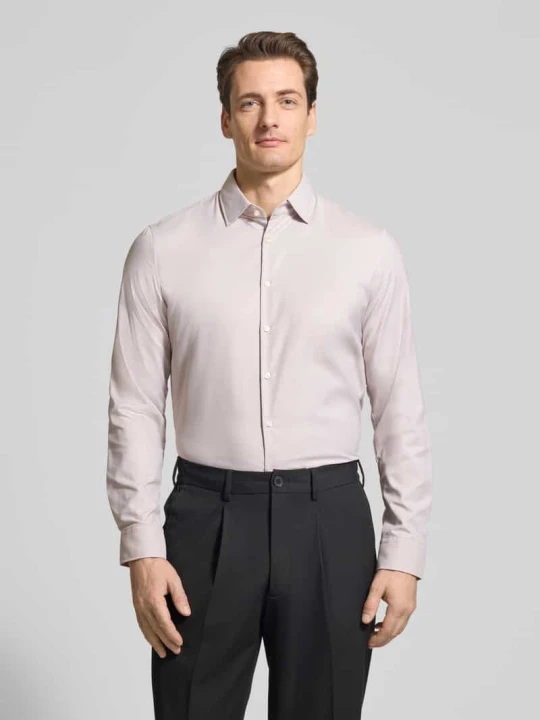 Zdjęcie produktu Koszula biznesowa Slim Fit z kołnierzykiem kent Jake*s Ziemisty brązowy
