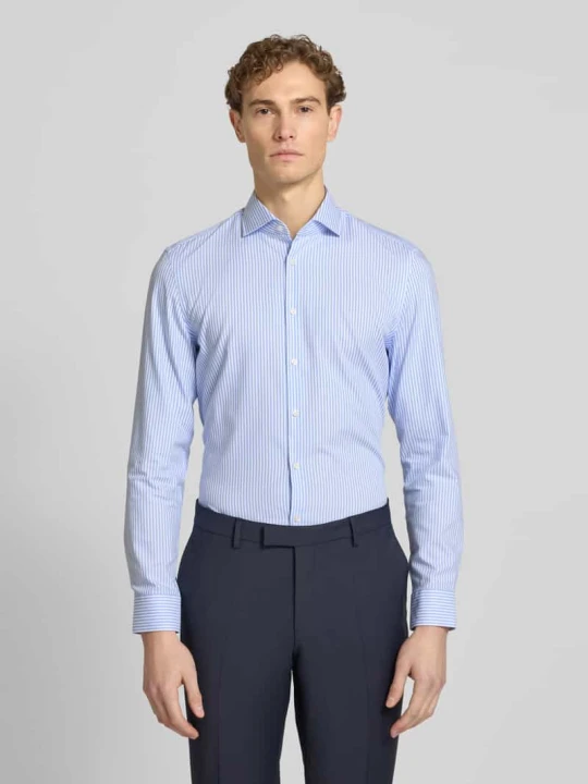 Zdjęcie produktu Super krój slim fit koszula biznesowa z kołnierzykiem kent Jake*s Błękitny