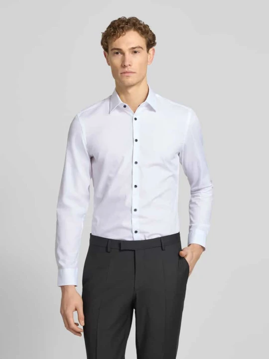 Zdjęcie produktu Super krój slim fit koszula biznesowa z kołnierzykiem kent Jake*s Biały