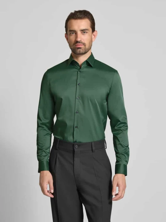 Zdjęcie produktu Koszula biznesowa o kroju slim fit z kołnierzykiem typu kent Jake*s Butelkowy zielony
