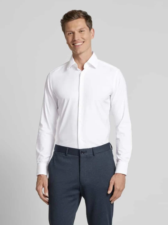 Zdjęcie produktu Koszula biznesowa o kroju slim fit z drobnego twillu z dodatkiem streczu Boss Biały