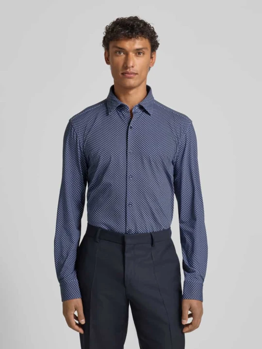 Zdjęcie produktu Koszula biznesowa o kroju slim fit z kołnierzykiem typu kent model „KENNO” Hugo Granatowy