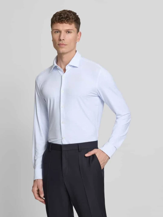 Zdjęcie produktu Koszula biznesowa o kroju slim fit z kołnierzykiem typu kent model 'KENNO' Hugo Ciemnoniebieski