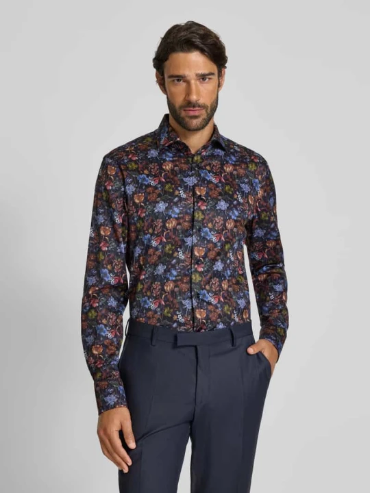 Zdjęcie produktu Koszula biznesowa o kroju slim fit z kołnierzykiem typu kent model ‘Savio’ OLYMP SIGNATURE Granatowy