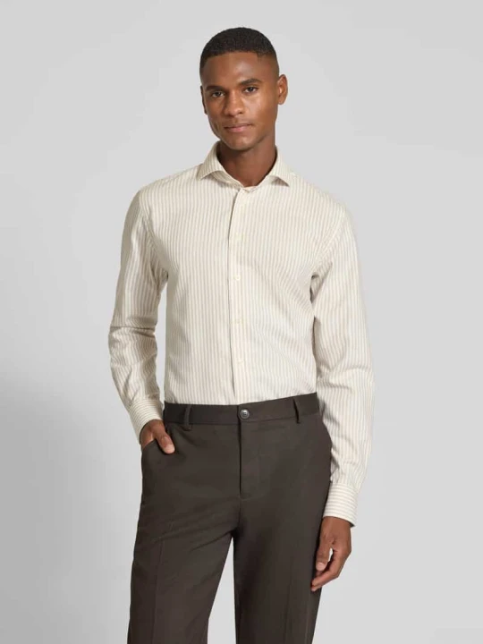Zdjęcie produktu Koszula biznesowa o kroju slim fit z kołnierzykiem typu kent Profuomo Piaskowy