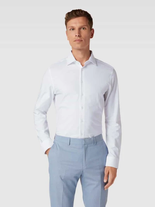 Zdjęcie produktu Koszula o kroju slim fit biznes z kołnierzykiem typu kent z drobnego diagonalu Seidensticker Biały