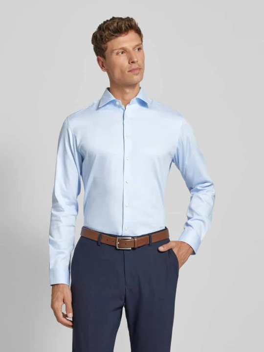 Zdjęcie produktu Koszula biznesowa o kroju slim fit z mieszanki bawełny model 'FILIP' Selected Błękitny