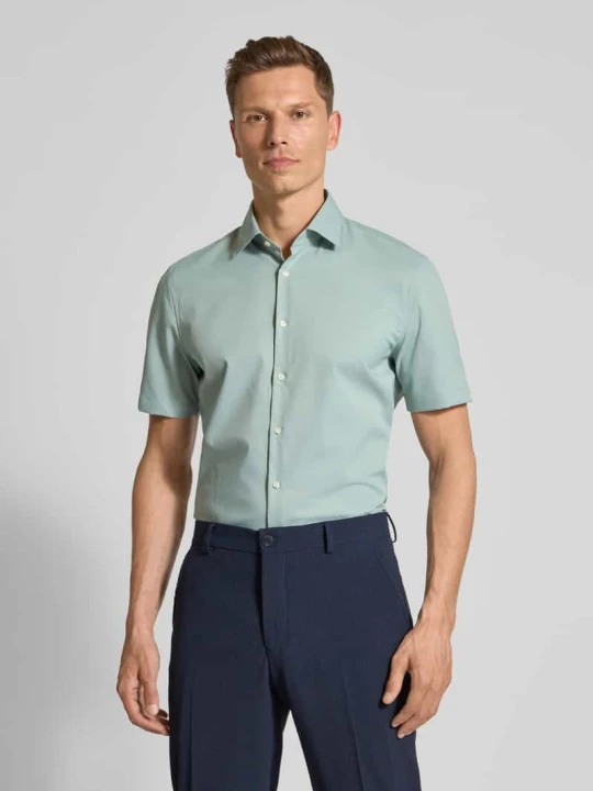 Zdjęcie produktu Koszula biznesowa o kroju slim fit z krótkim rękawem Jake*s Jasnozielony