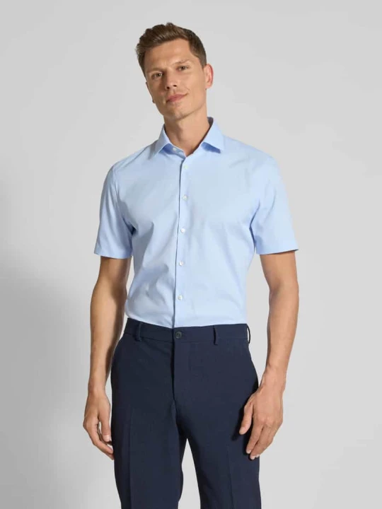 Zdjęcie produktu Koszula biznesowa o kroju slim fit z krótkim rękawem Jake*s Błękitny