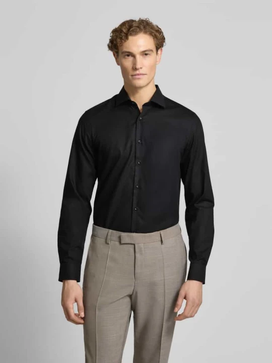 Zdjęcie produktu Koszula o kroju slim fit biznes z listwą guzikową Eterna Czarny